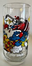 Hardees The Smurfs CLUMSY SMURF Drinking Glass VTG 1983 ~ Collectible for Fans! - £6.34 GBP