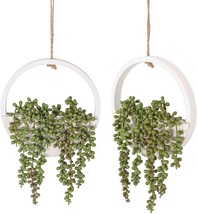 Artificial Succulents Hanging Plants In Pot With Fake String Of Pearls In 12 - £30.31 GBP