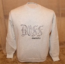 BOSS America Men&#39;s Crew Neck Pullover Sweatshirt Size: M Gray &amp; White - $19.75