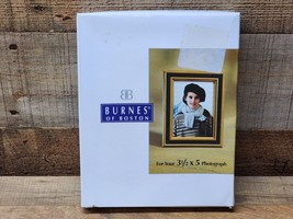 Burnes Of Boston Photo Picture Frame 3.5&quot; x 5&quot; Amherst Gold &amp; Black - NEW IN BOX - £18.04 GBP