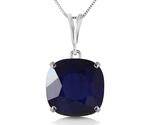 Galaxy Gold GG 14K Solid White Gold Natural Sapphire Cushion Pendant Nec... - $794.72