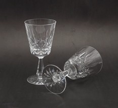 Vtg Set 2 WATERFORD Kylemore Hand Cut Crystal 6-3/4&quot; Water Wine Goblets Glasses - £44.12 GBP