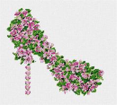 Pepita Needlepoint kit: Pink Flowers Shoe, 10&quot; x 9&quot; - £62.20 GBP+