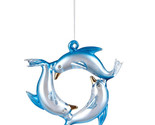 GALLERIE II Glass Dolphin Blue Wreath Ornament Coastal Beach Gift Gift b... - $12.89