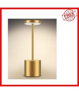Portable 10.25in Gold Cordless Lamp - Adjustable Brightness for Outdoor Use - $60.59 CAD