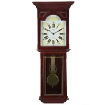 Bedford Clock Collection Redwood 23 Inch Redwood Oak Finish Wall Clock  4 chime - $84.11