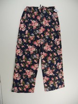 Sensational Collection Navy Blue Floral Roses Lounge Pants Womens Large New - £27.84 GBP