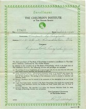 The Children&#39;s Institute Enrollment Book of Knowledge 1935 Supplement Coupons - £13.91 GBP