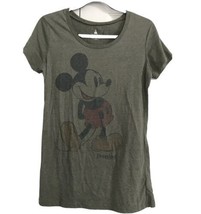 Disneyland Resort Womens Top Olive Green Mickey Mouse Short Sleeve T Shirt Tee M - $13.43