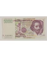 1995 Italia 50000 Liras &quot; Gian Lorenzo Bernini &quot; Extra Fina (XF) Recoger... - $52.46