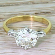 Vintage Art Déco 3.20 KT Rotondo Taglio Diamanti Finti Antico Engagement Ring - £217.79 GBP