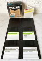Maxell Lot of 6 Used & New Floppy Disks MF2HD IBM Formatted 3.5" 1.44 MB in Box - $14.20
