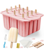 Ice Cream Popsicle Molds With Wooden Sticks Silicone Custom Mini Ice-cre... - £16.43 GBP