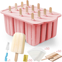 Ice Cream Popsicle Molds With Wooden Sticks Silicone Custom Mini Ice-cre... - £16.30 GBP