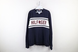 Vtg Tommy Hilfiger Mens Large Faded Spell Out Lion Head French Terry Sweatshirt - £46.47 GBP