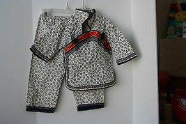 CHINESE Cultural Outfit jacket and pants Toddler Size 4 Navy Blue Off White - $19.79