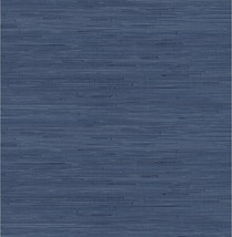 Classic Faux Grasscloth Peel And Stick Wallpaper, Navy Blue - £32.42 GBP