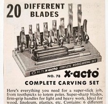 1949 X-acto Knives &amp; Tools Carving Set Advertisement Craft Hobby Supplie... - $19.99