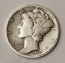 1936 Mercury Head Dime. See photos (4 ) for condition - £6.92 GBP