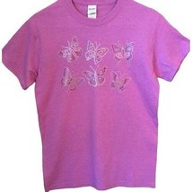 T Shirt Butterfly Butterflies Glitter Gildan Brand Size Unisex Small NEW... - £11.21 GBP