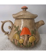 Vintage Hand painted Ceramic Mushroom Teapot Decor Only Mid Century Arne... - $41.64 CAD