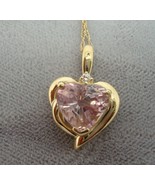 14k Yellow Gold Heart 2.39ct Pink Genuine Natural Morganite Pendant (#J0... - $16,933.98 MXN
