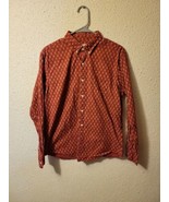 American Eagle Long Sleeve Mens Red Polka Dot Seriously Soft Classic Button Up M - $13.55