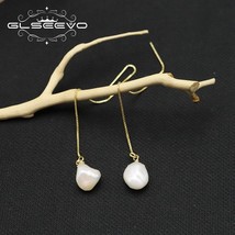 GLSEEVO 925 Silver Long Chain Water Drop  Ear Lines Fashionable Simple T... - $21.23