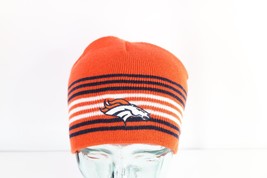 Vtg NFL Striped Knit Denver Broncos Football Winter Beanie Hat Cap Orang... - £15.73 GBP