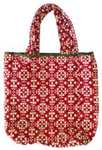 BHG Tote Bag Better Homes &amp; Gardens Red &amp; White Cotton Polyester 17 x 17... - $24.18