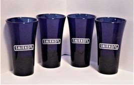 Set of 4 Fluted Cobalt SMIRNOFF Vodka Shot Glasses 3 1/2&quot; - £24.07 GBP