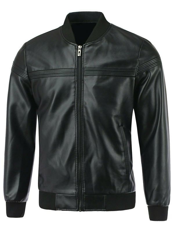 Men's Real Leather Jacket Motorcycle Biker Jacket Café Racer Winter