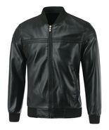 Men&#39;s Real Leather Jacket Motorcycle Biker Jacket Café Racer Winter - £141.89 GBP