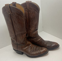 Tony Lama Cowboy Boots Mens 8.5 D Style 6967 Leather Western Vintage Brown - £59.53 GBP