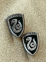 TM &amp; BEI Marked Green Enamel &amp; Pewter Slytherin Harry Potter Snake Sheil... - £8.99 GBP