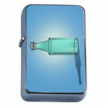 Water Bottle Flip Top Oil Lighter Em1 Smoking Cigarette Silver Case Included - $8.95