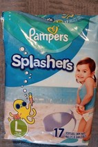 2 Pks. Pampers Splashers Swim Diapers Size Large, 31 lbs 17 Ct.(ZZ25) - £12.62 GBP
