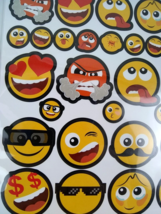 Emotioncon Stickers Crafter&#39;s Closet Emoji Faces Sticker 252 Kids 6 Sheets Round - £6.39 GBP