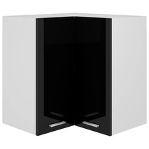 Hanging Corner Cabinet High Gloss Black 57x57x60 cm Engineered Wood - £46.64 GBP