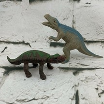 Vintage Dinosaur Figures Lot Of 2 Hollow Green Brown Liaoningosaurus - £7.97 GBP