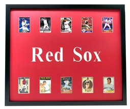 Boston Red Sox Legends Framed 10 Baseball Card Collage Lot Williams Ortiz Yaz - £166.38 GBP