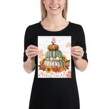 Vintage Pumpkin Print Poster, Farmhouse Halloween &amp; Thanksgiving Home De... - £15.62 GBP+