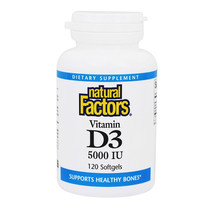 Natural Factors Vitamin D3 5000 IU, 120 Softgels - $12.99