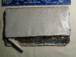 Purse (new) Sequin Clutch /White &amp; Gold Folded - $62.72