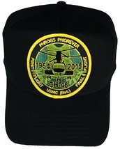 Phrogs Phorever CH-46 First And Last Flight Round Patch Hat - Black - Veteran Ow - £13.97 GBP