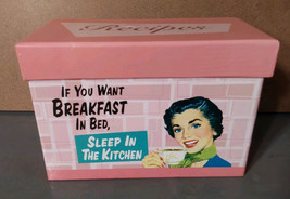 Recipe Box Glossy Cardboard Novelty Breakfast in Bed Sleep in Kitchen 4x... - £10.82 GBP