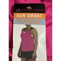 ZeroXPosur 2XL Pink Black Sun Protection Swim Top, UPF 30 Yoga Run Bike Wear - $20.78