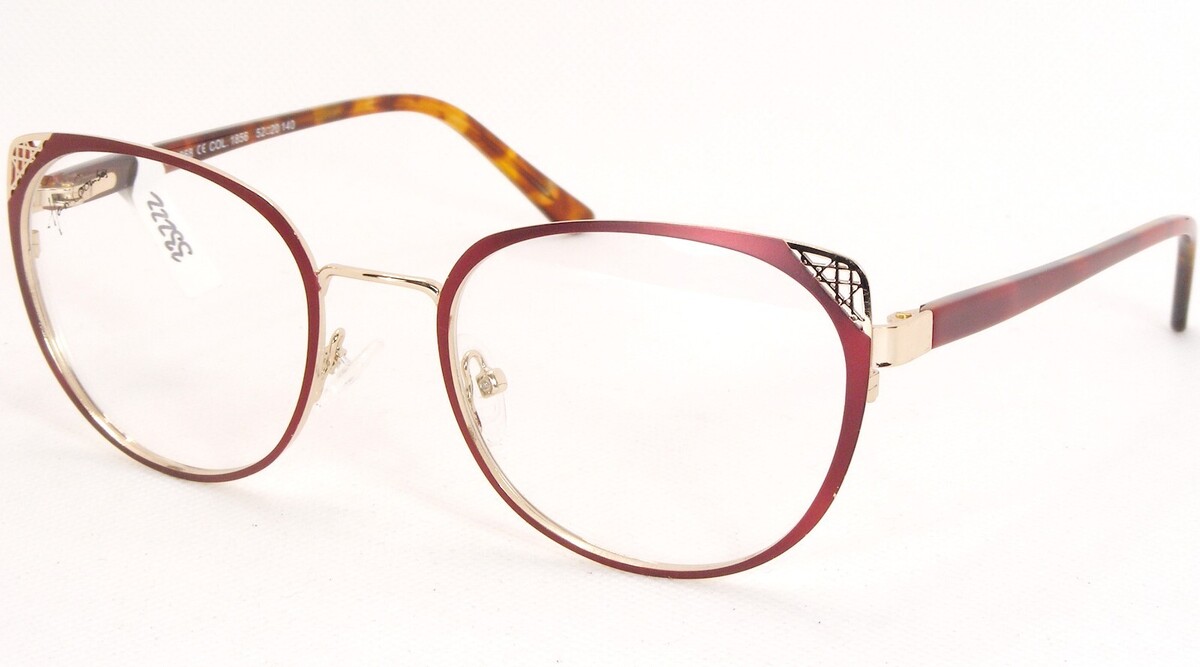 HENRI COOMBES Rohm HC 368 1856 Rosso Bordeaux Rosso/Oro Occhiali 52 20 1... - $65.88