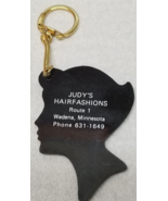 Judy&#39;s Hair Fashions Keychain Wadena Minnesota Black Silhouette Plastic ... - $12.30