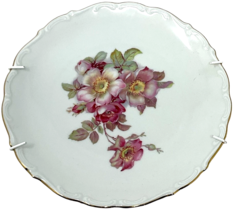 Vtg. Bavaria Schumann Wild Rose Plate E & R Golden Crown Arzberg Germany 7.5" image 4